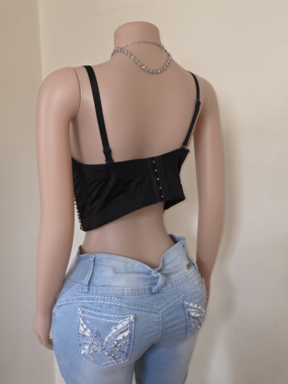 ☆Windsor Gold Studded Bustier Camisole with Black Straps☆ - Picture 3 of 4